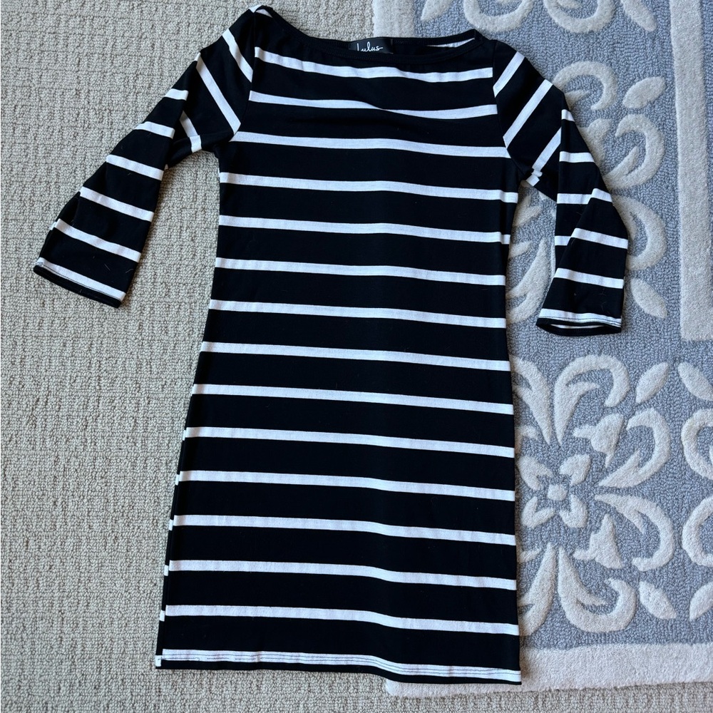Lulus black & white stripe dress